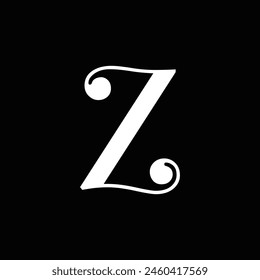 Z letter logo, Letter Z logo, Z letter icon Design black background. Luxury Z letter 