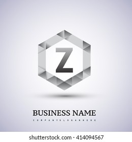 Z Letter logo icon design template elements on hexagonal.