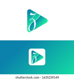Z letter logo Icon play button with combination of initial letter Z