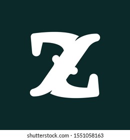 Z letter logo made of bones. Vector flat style font for horror labels, posters etc.