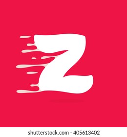 Z letter logo made of milk. Vector design template elements for your poster or corporate identity.