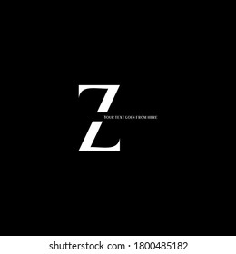 Z letter logo monochrome design on black background.Z letter design for business logo