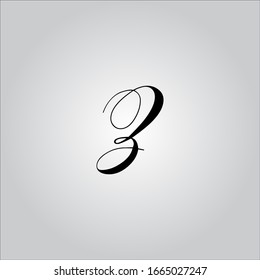 Z-Brief-Logo mit schönem weißem Hintergrund.Script-Schriftbuchstaben Logo.Script-Symbol-Design.