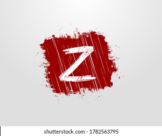 Z-Letter-Logo in Red Square Grunge-Element. Retro Rusty Square Logo Design-Vorlage.