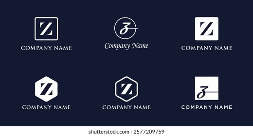 Z Letter Logo Set Monogram style, bundle vector