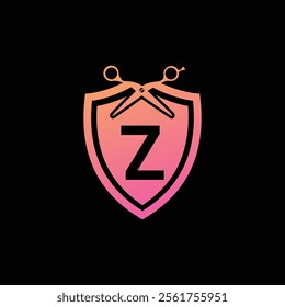 Z letter Logo with Shield, Z shield logo design template