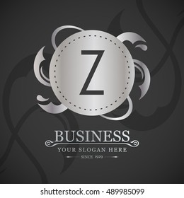 Z Letter logo, Silver Monogram, line art logo design. Beautiful Boutique Logo Designs, Business sign, Restaurant, Royalty, Cafe, Hotel, Heraldic, Jewelry, Fashion, Wine. Vector illustration