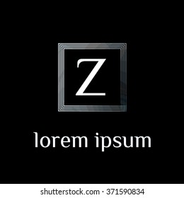 Z letter logo in square border - vector (sign, symbol, icon, border)