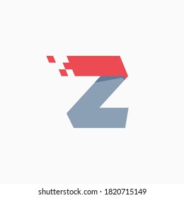 Z letter logo with taxi checkered pattern line. Perfect for transport company advertising, sportswear sign, furious identity, etc.