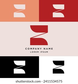 Z letter logo template with color palette vector, suitable for company logo and other