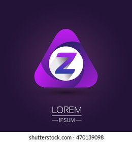 Z letter logo in the triangle shape, font icon, Vector design template elements for your application or company identity.