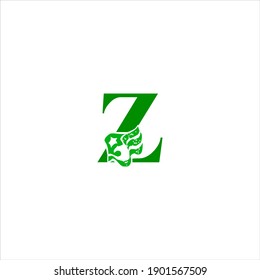 Diseño vectorial del logotipo de letra Z sobre fondo de color blanco. icono z