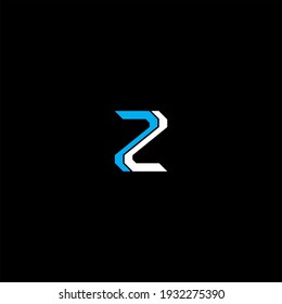 Z letter logo vector design on black color background. z alphabet
