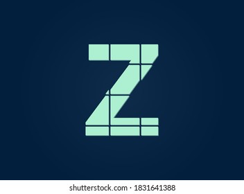 Z letter logo, vector desing font.  Made of knife cut. For logo, brand label, design elements, corporate identity, application & more. IsolatedEps10 illustration