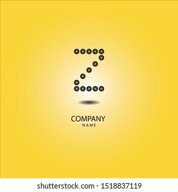 Z letter logo vector graphic design, made from circle arrangement
