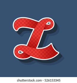 Z letter logo. Vintage handmade sport alphabet, college team script font. Vector elements for club banner, t-shirt, labels, posters etc.