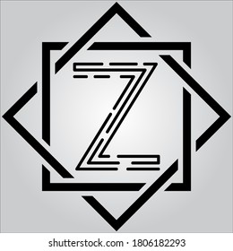 Logo de la letra Z con fondo blanco.Icono de la letra negra.Este es el logo de la compañía.