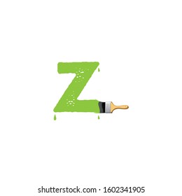 Z letter logo with white background.Z Painting letter logo.