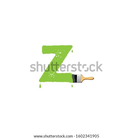 Z letter logo with white background.Z Painting letter logo.