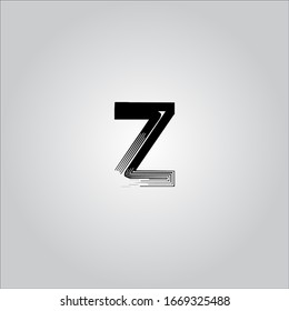 Z letter logo with white gradient background.The black letter icon.Nice letter design.