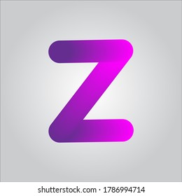 Z letter logo with white gradient background.Nice colorful letter icon.