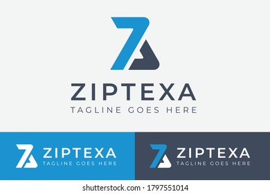 Z Letter logo / Ziptexa logo design modern template. Abstract trendy multicolored vector design template elements for your application or corporate identity.