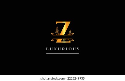 Z letter luxury creative professional minimal logo design with black background