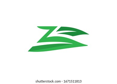 Z letter made of leaves for nature and agricultural concepts