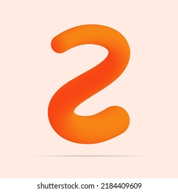 Z letter made of shinny orange color design. Vector isolated font for bright logo, poster, headline, etc.
