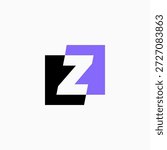 z letter mark square logo vector icon illustration
