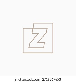 letra z marca quadrado logotipo vetor ícone ilustração