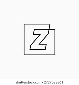 Ilustración de icono de Vector de logotipo cuadrado de marca de letra z