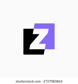 Ilustración de icono de Vector de logotipo cuadrado de marca de letra z