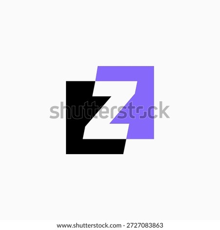 z letter mark square logo vector icon illustration