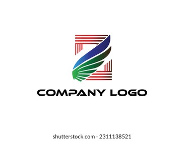 z letter Modern abstract Creative 
 digital wings logo. vector illustration logo. modern style Awesome logo in shape a template Mode flat.