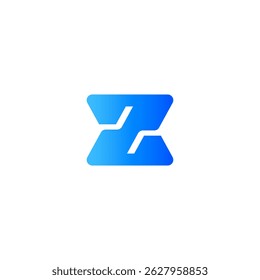 Z letter modern logo mongram, fresh colors blue