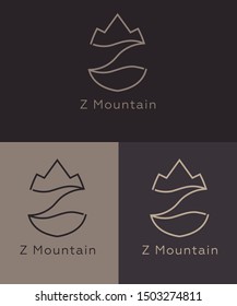 Z Letter Mountain & Rose Logo Design