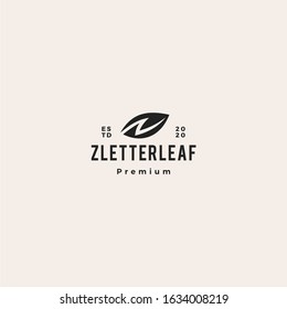 z letter n leaf logo vector icon illustration hipster vintage retro