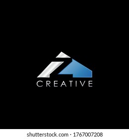 Z Letter Negative Space Logo, Creative Geometrical Logo Design Template with hidden letter.