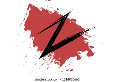 "Z" letter on red splash vector design.