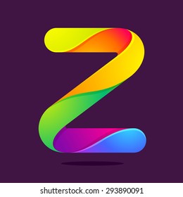 Z letter one line colorful logo. Vector design template elements an icon for your application or company