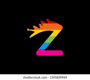 Z letter paint logo colorful design
