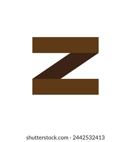 Z letter paper folding origami style logo design. Vector icon perfect for kids labels, modern posters, cute identity, etc.