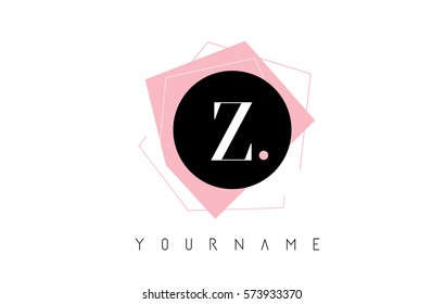 Z Letter Pastel Geometric Logo Design with Round and Rectangular Shapes.