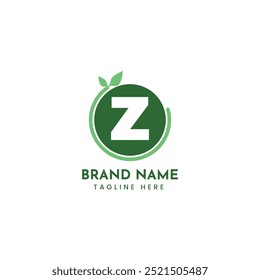 Z letter plant green leaf nature  logo