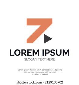 Letra Z con diseño de vectores con logotipo de icono de reproducción