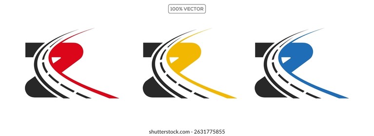 Z letter road way logo creative design template in transparant background  