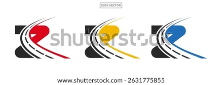 Z letter road way logo creative design template in transparant background  