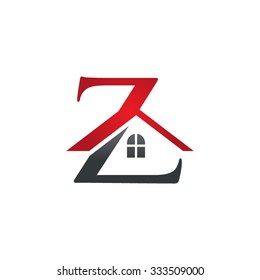 Z letter roof shape logo red