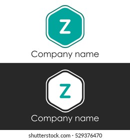 Z letter round hexagon shape blue